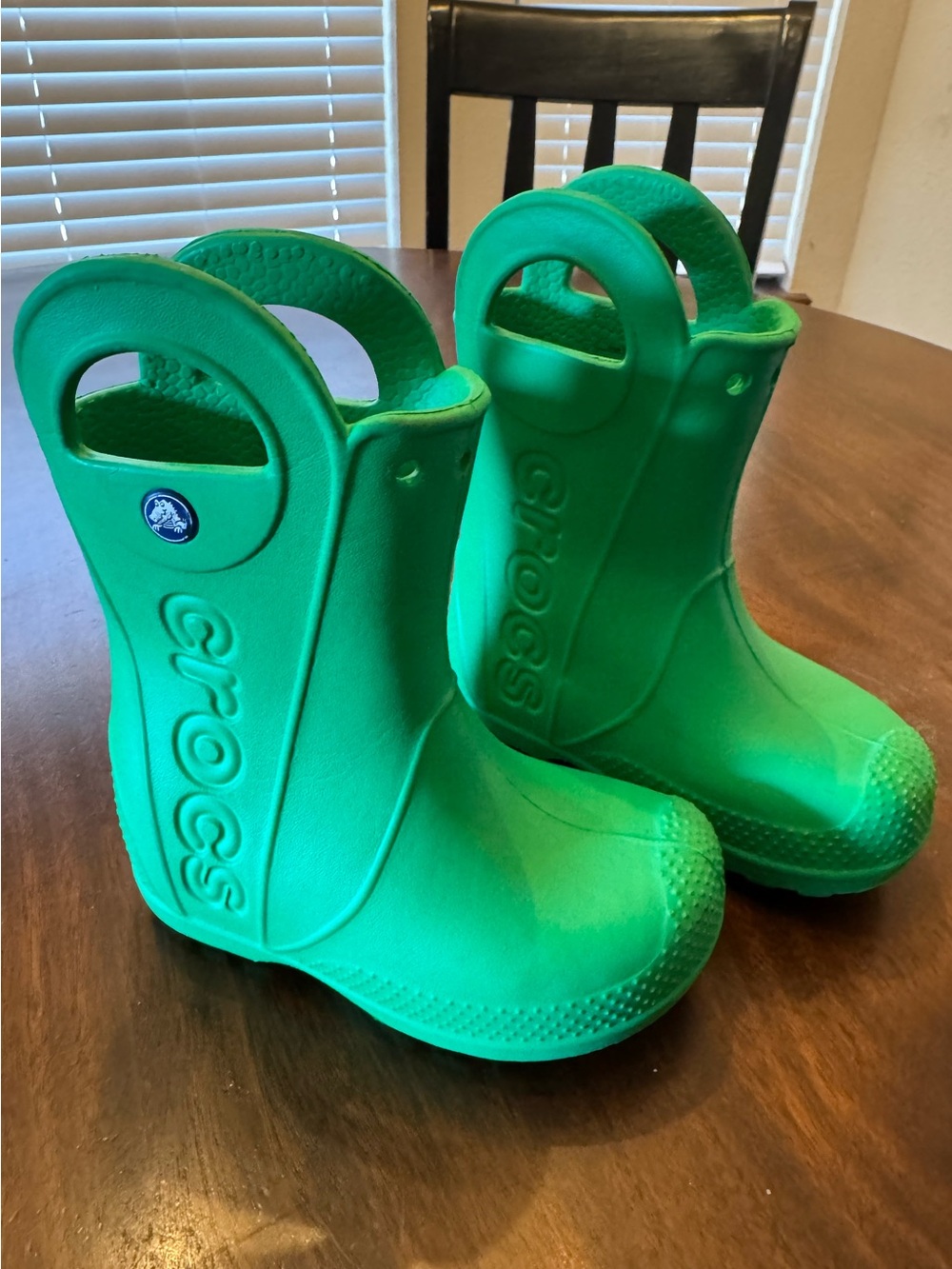 CROCS Kids' Green Pull-On Rain Boots with Handles